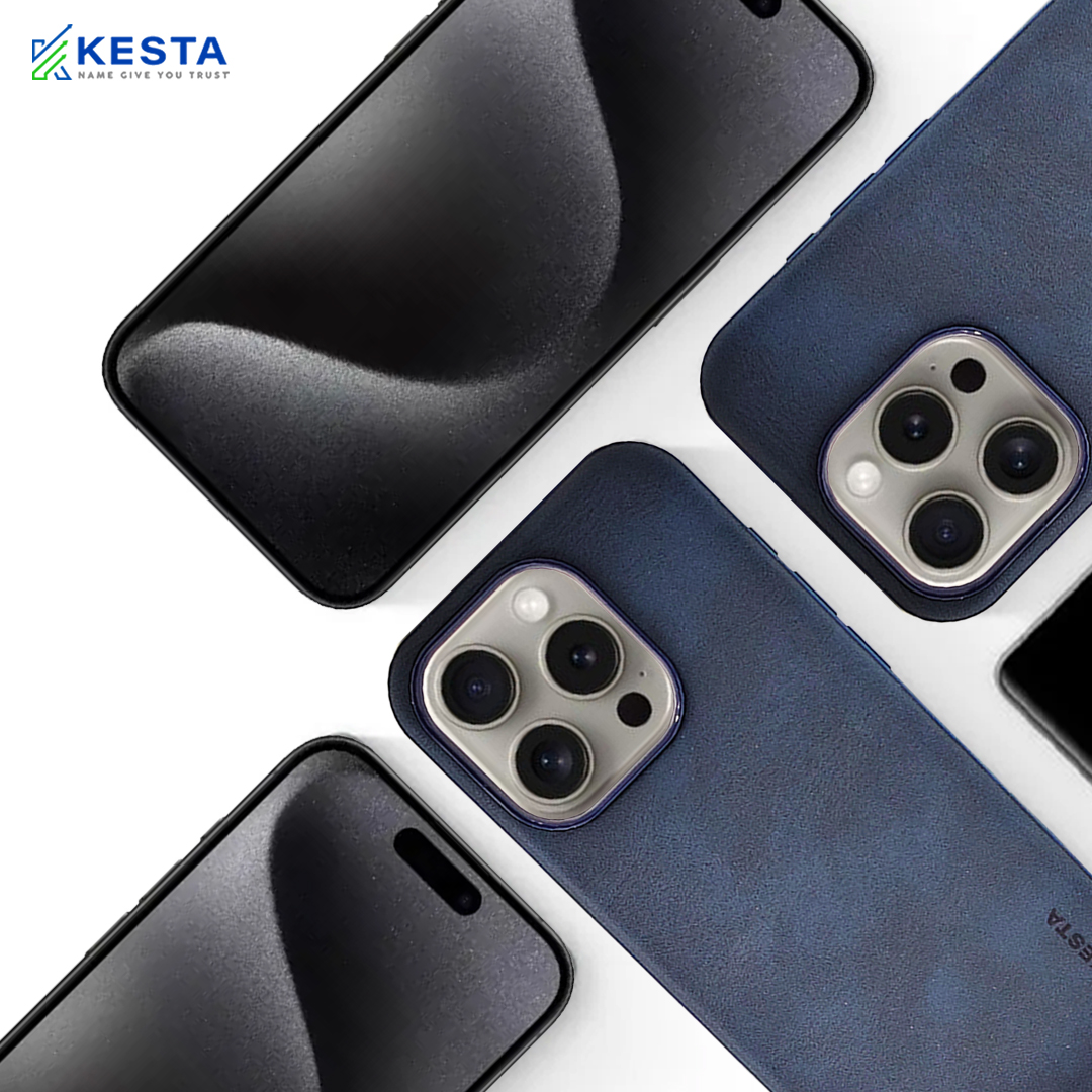 iPhone 15 Pro Max Cover - Brave Blue Leather Case